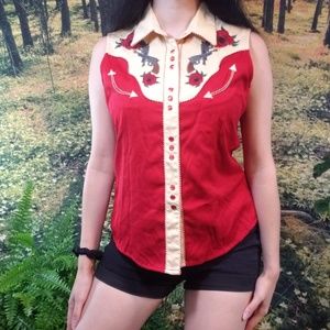 Outlaw Country Western button-up blouse